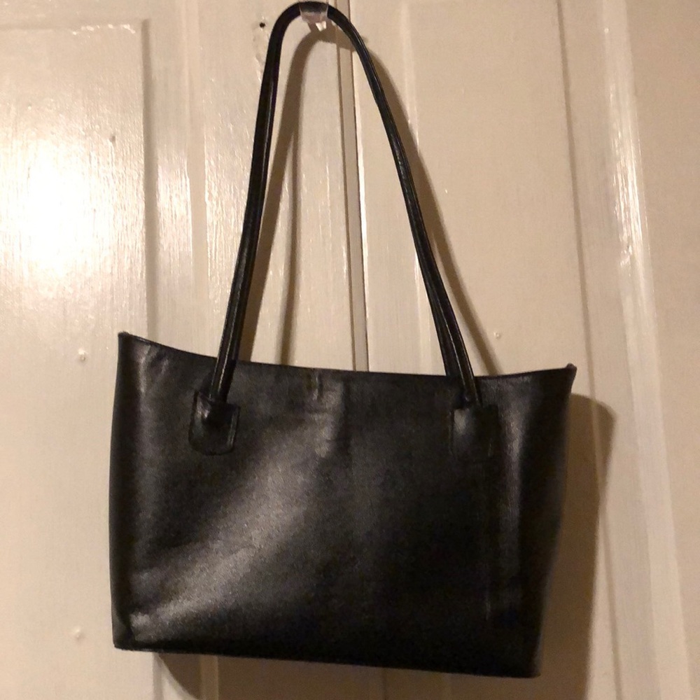 Black leather purse bag